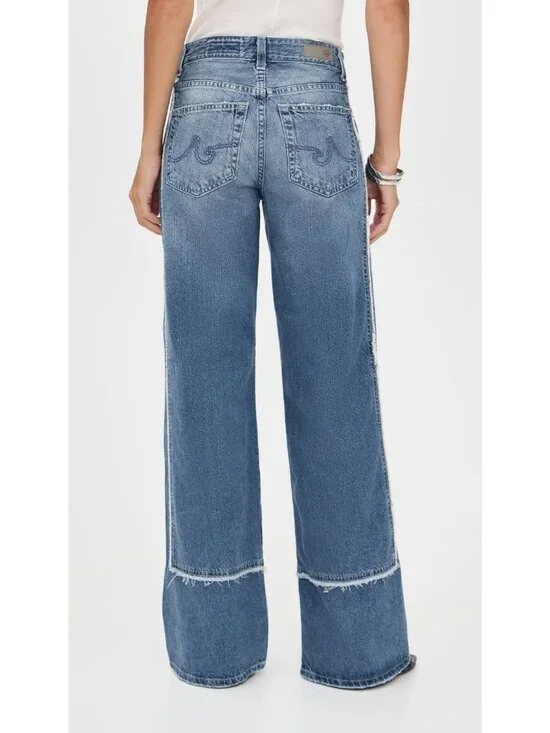 NWT Adriano Goldschmied AG Adria in Socialite Low-rise Paneled Wide Leg Jeans 27 - Picture 3 of 16